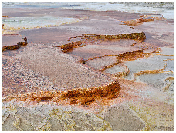 Mammoth Hot Springs Terraces, Summer, Yellowstone NP, Wyoming