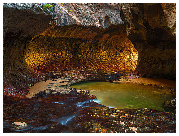 Looking out of the Subway, Autumn, Zion NP, Utah