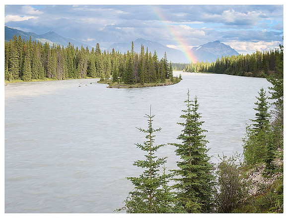 Athabasca River Rainbow, Summer, Jasper NP, Alberta, Canada