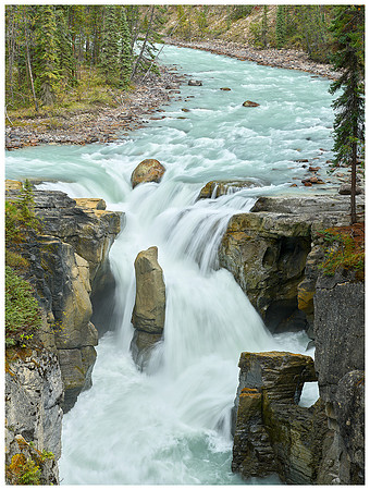 Sunwapta River and Falls, Autumn, Jasper NP, Alberta, Canada