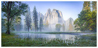 Foggy Morning Cathedral Spires, Spring, Yosemite NP, California